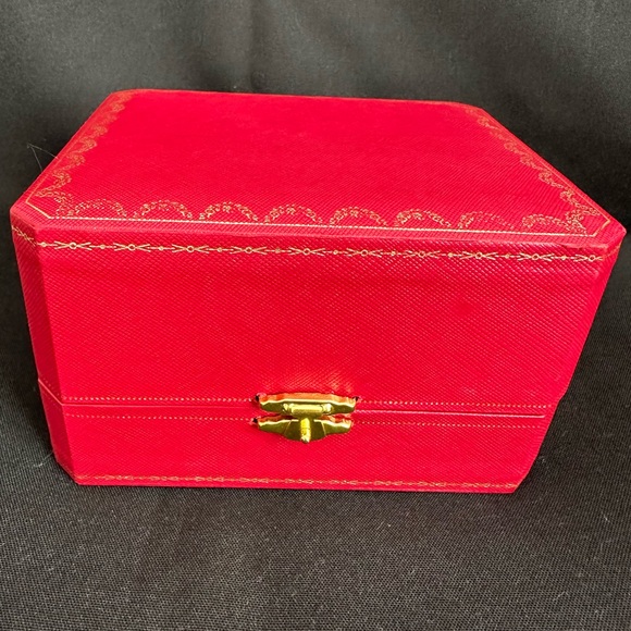 Cartier Jewelry Storage Watch Box in Red Leather Gilt Embossed - Picture 3 of 6
